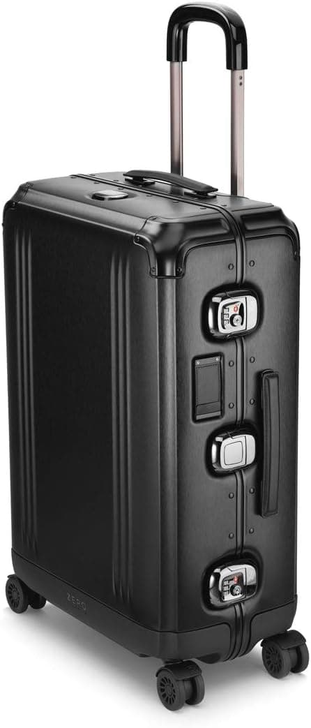 ZERO Halliburton Pursuit Aluminum Hardside Travel Case (Black, Medium Travel Case)